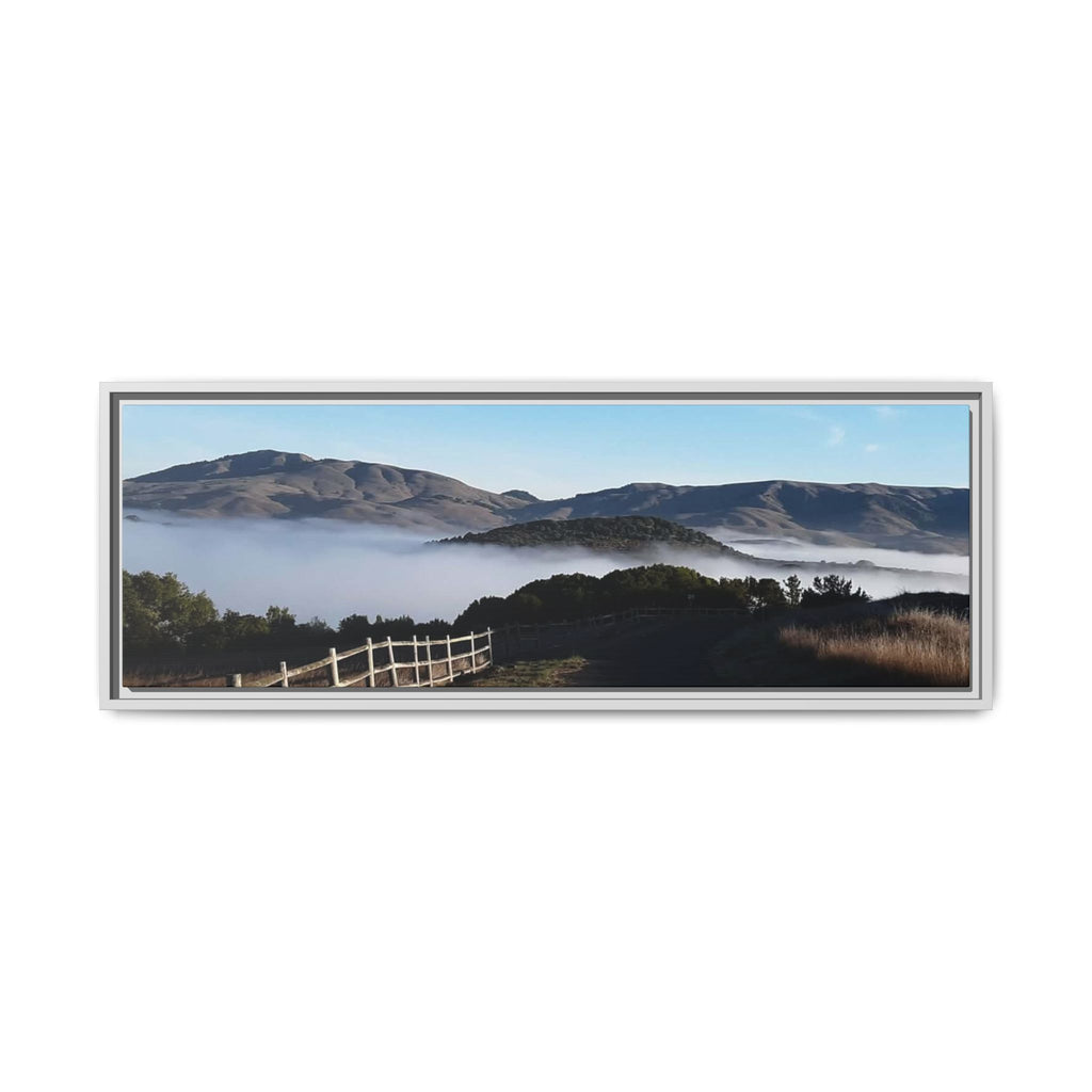 Coastal Fog Path — Framed Matte Canvas Print