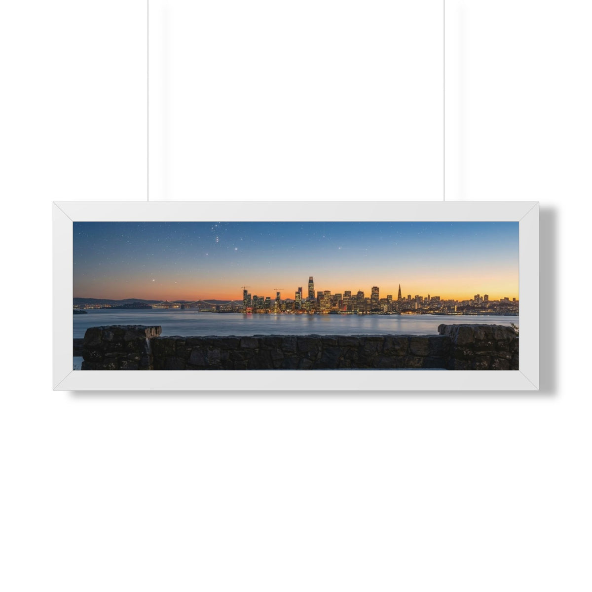 Sunset City Skyline — Framed Photo Poster