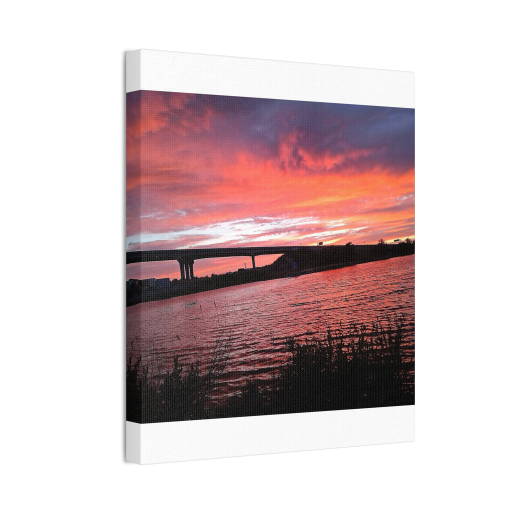 Sunset Bridge — Stretched Canvas Print