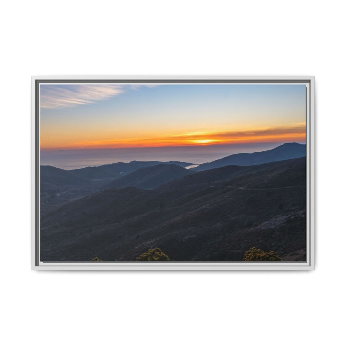 Sunset Mountain — Framed Matte Canvas Print