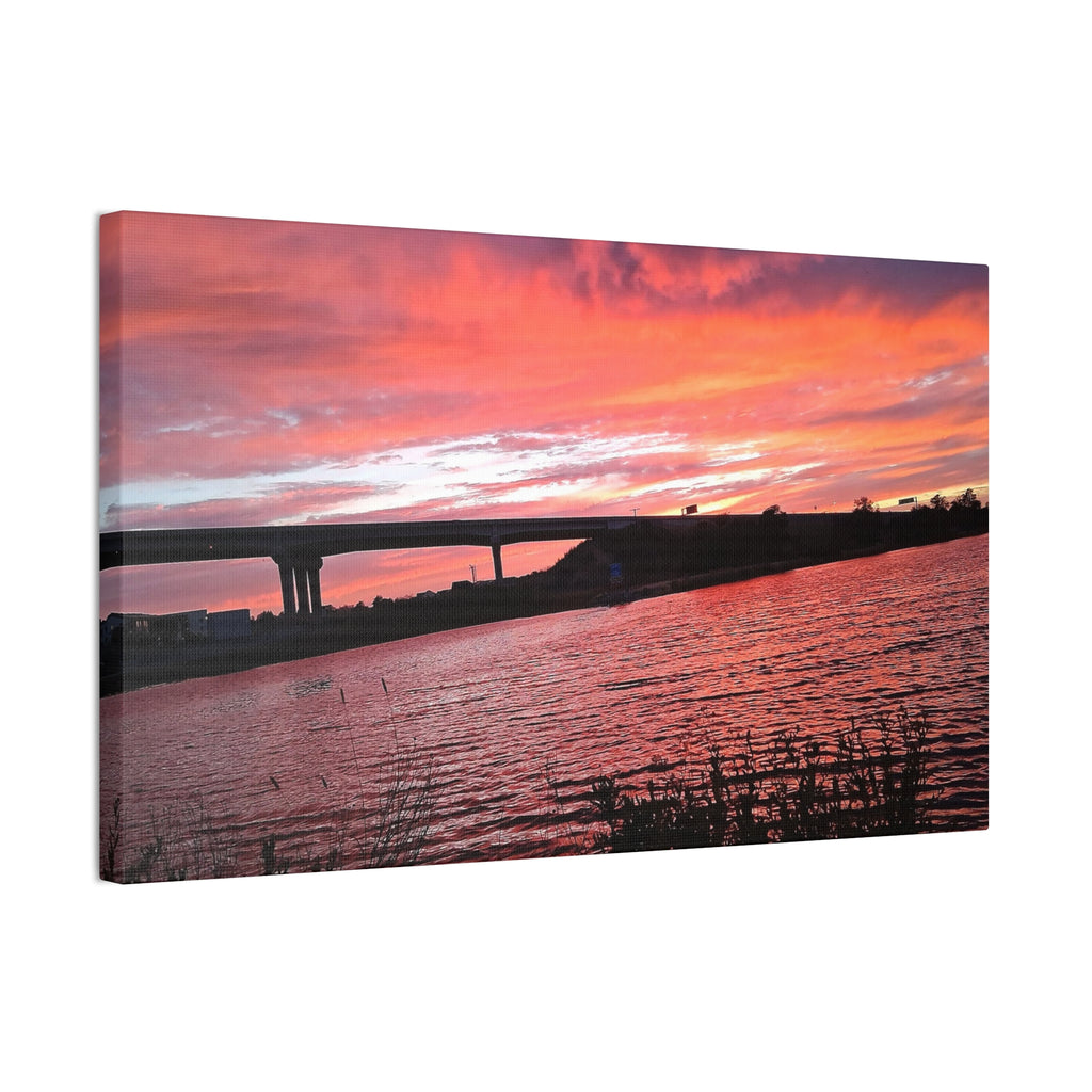 Sunset Bridge — Stretched Canvas Print