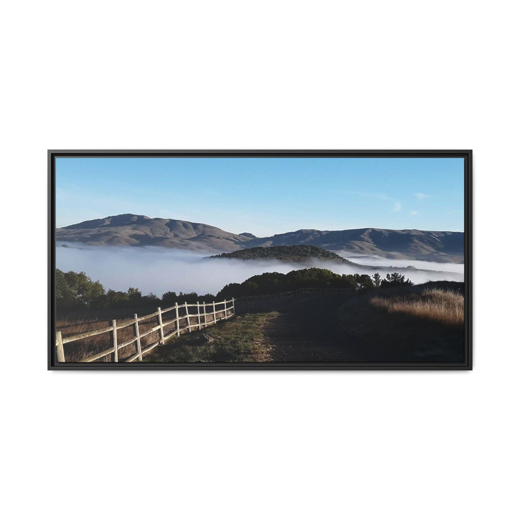 Coastal Fog Path — Framed Matte Canvas Print