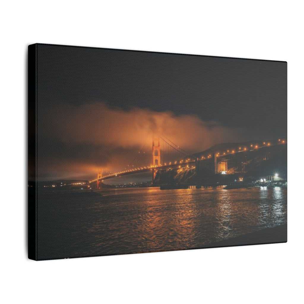 Golden Fog — Golden Gate Bridge Night Canvas Print