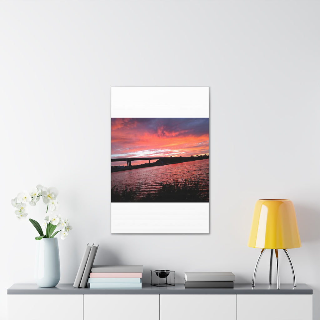 Sunset Bridge — Stretched Canvas Print