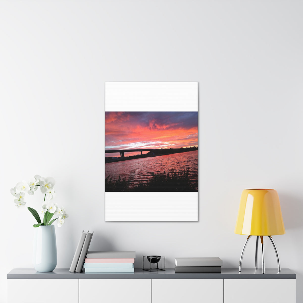 Sunset Bridge — Stretched Canvas Print