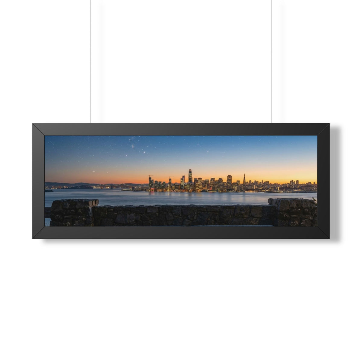 Sunset City Skyline — Framed Photo Poster