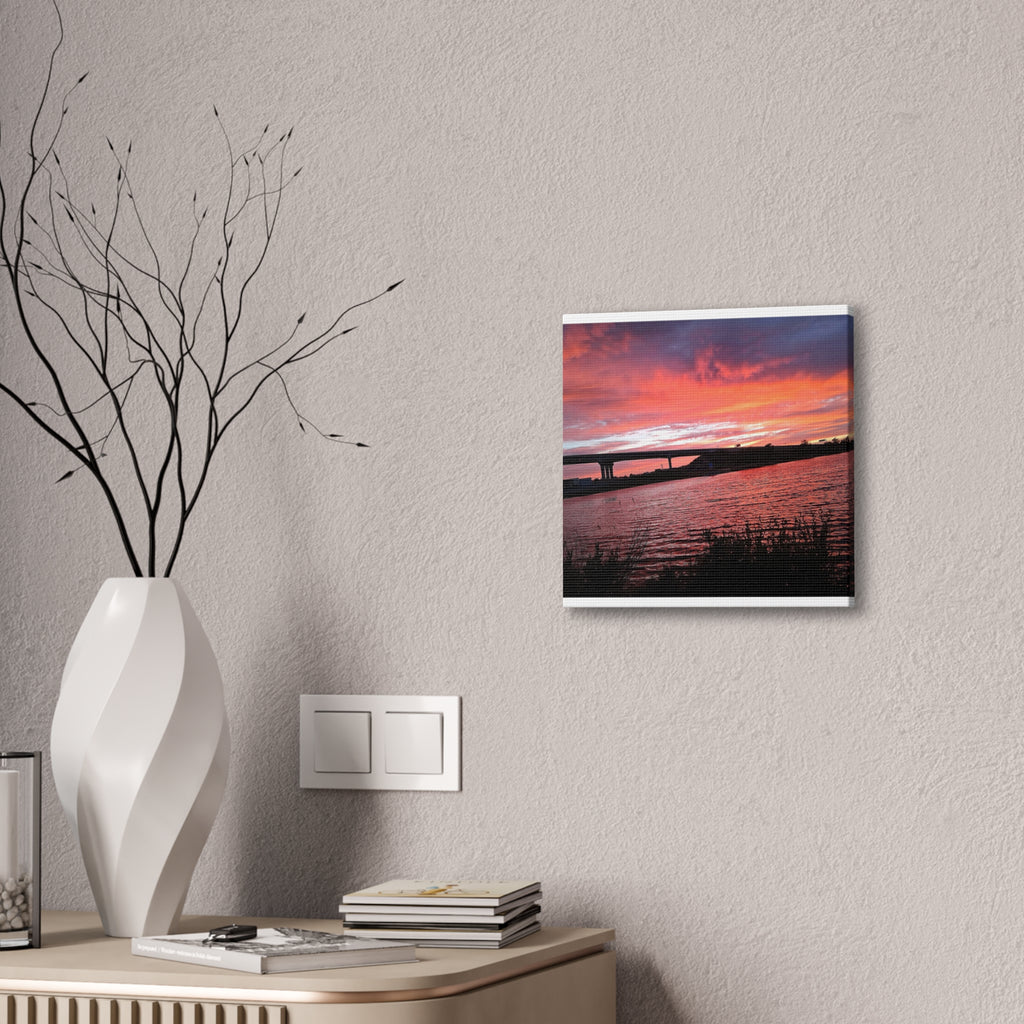 Sunset Bridge — Stretched Canvas Print