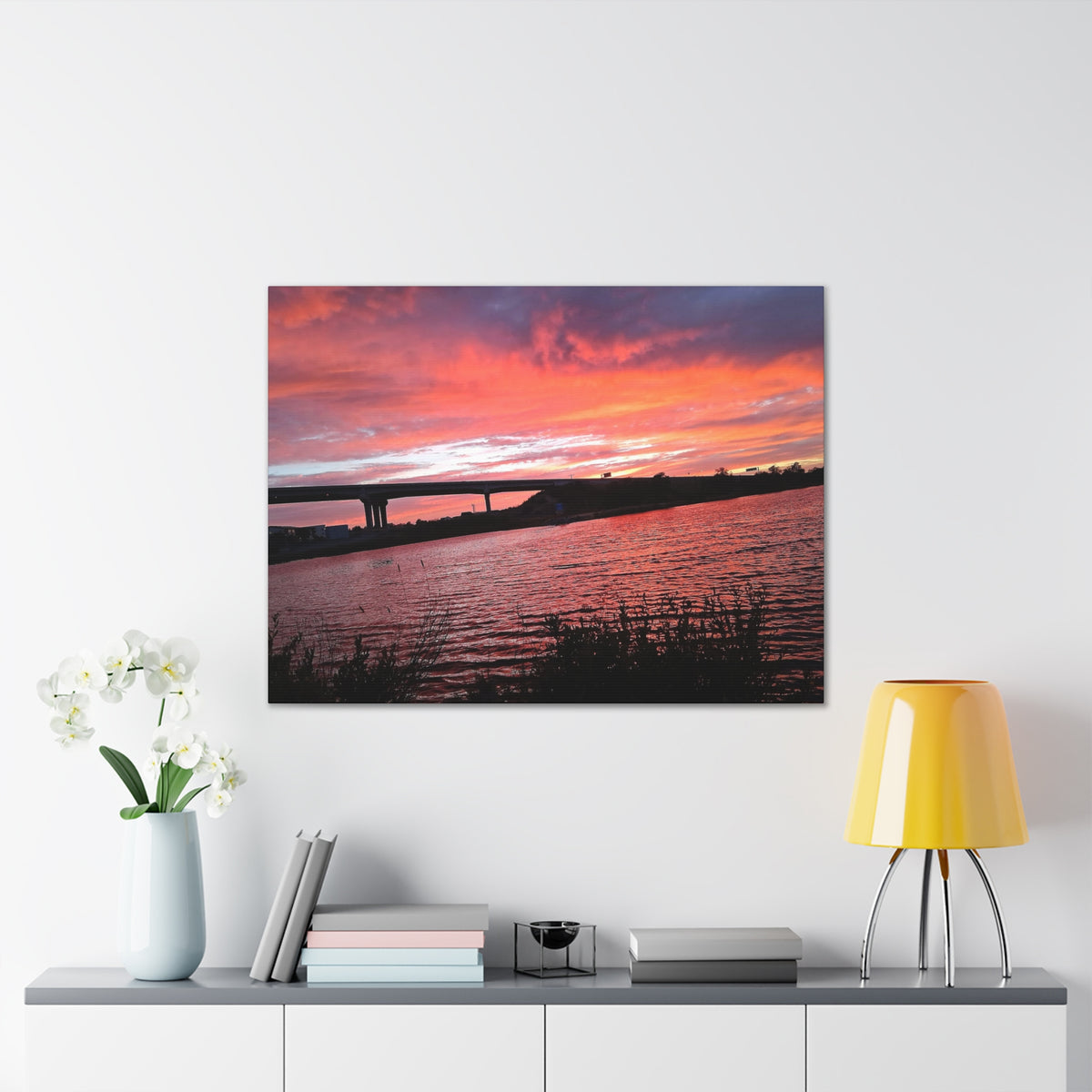 Sunset Bridge — Stretched Canvas Print