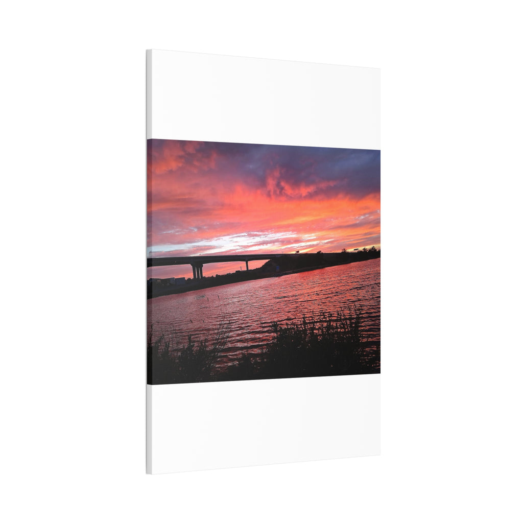 Sunset Bridge — Stretched Canvas Print
