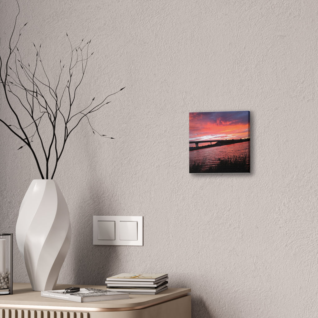 Sunset Bridge — Stretched Canvas Print