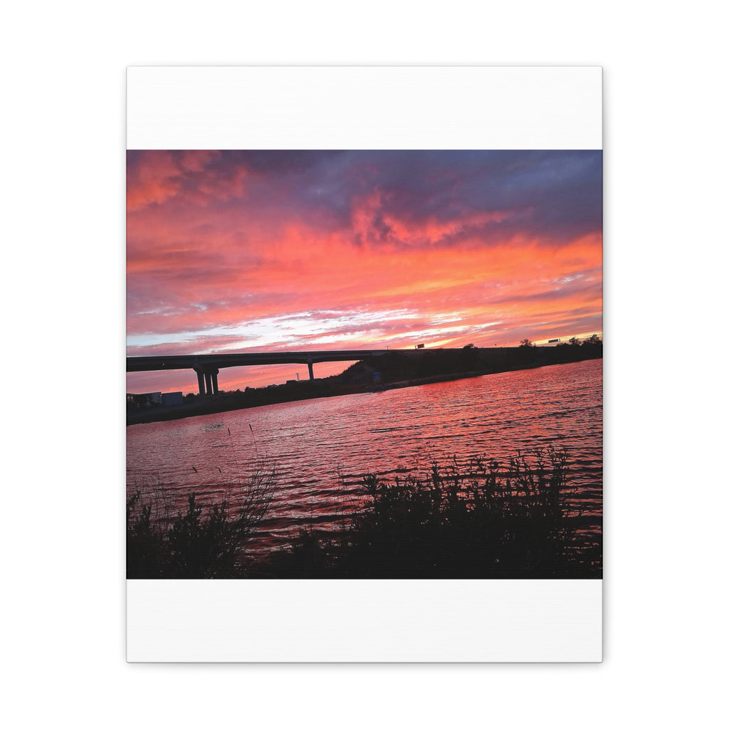 Sunset Bridge — Stretched Canvas Print