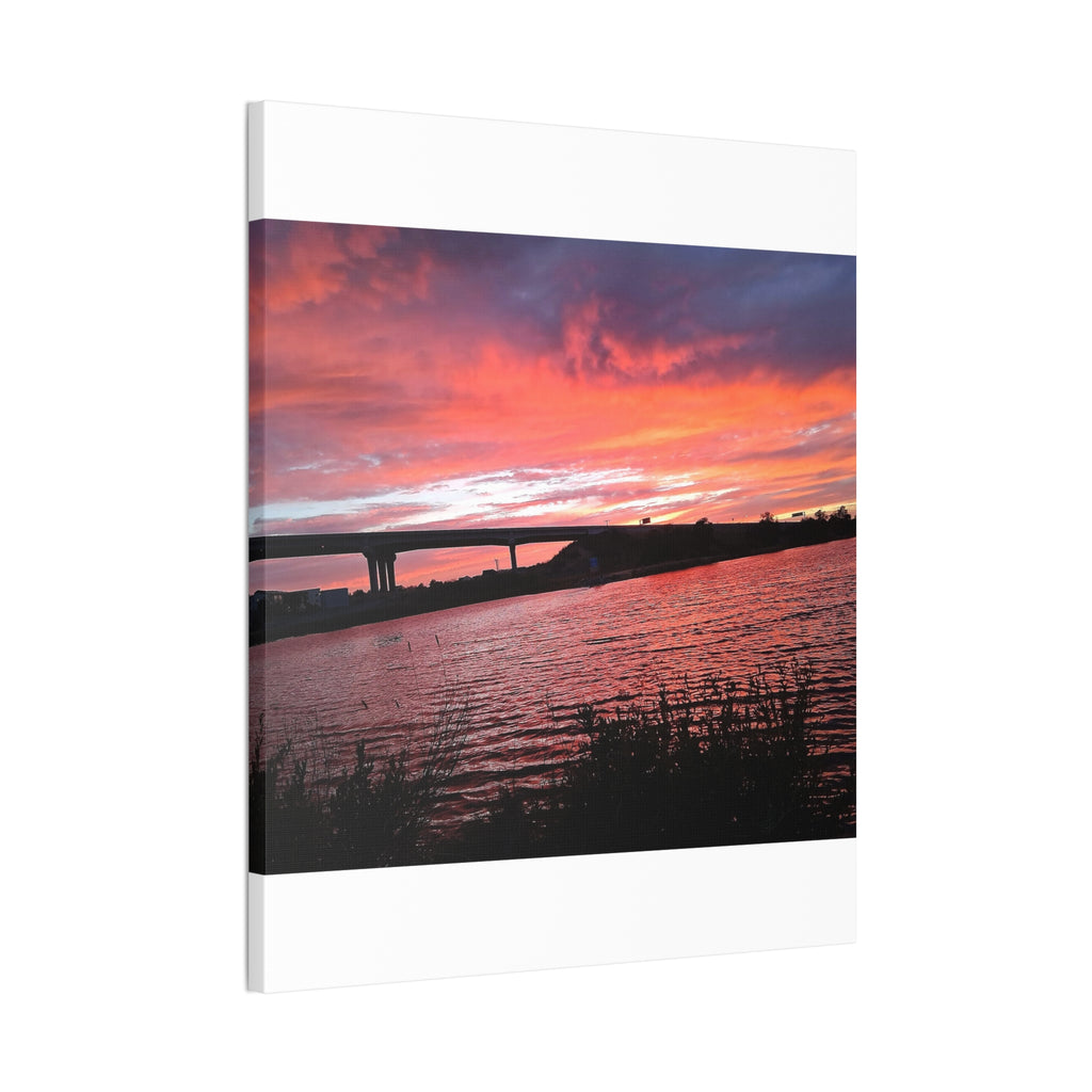Sunset Bridge — Stretched Canvas Print