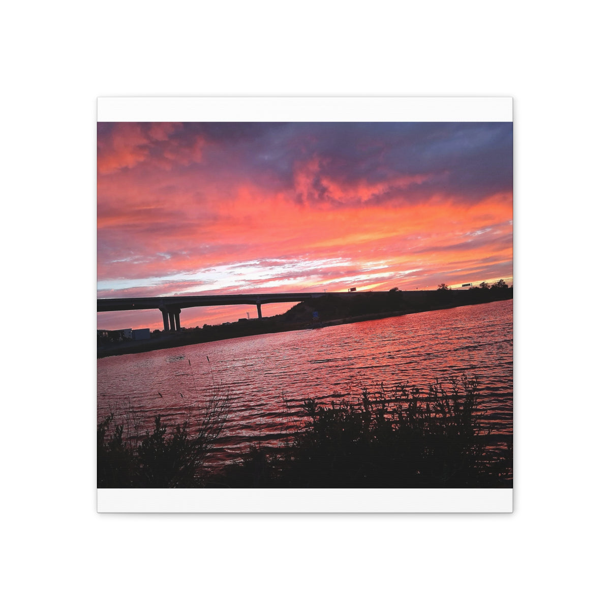 Sunset Bridge — Stretched Canvas Print