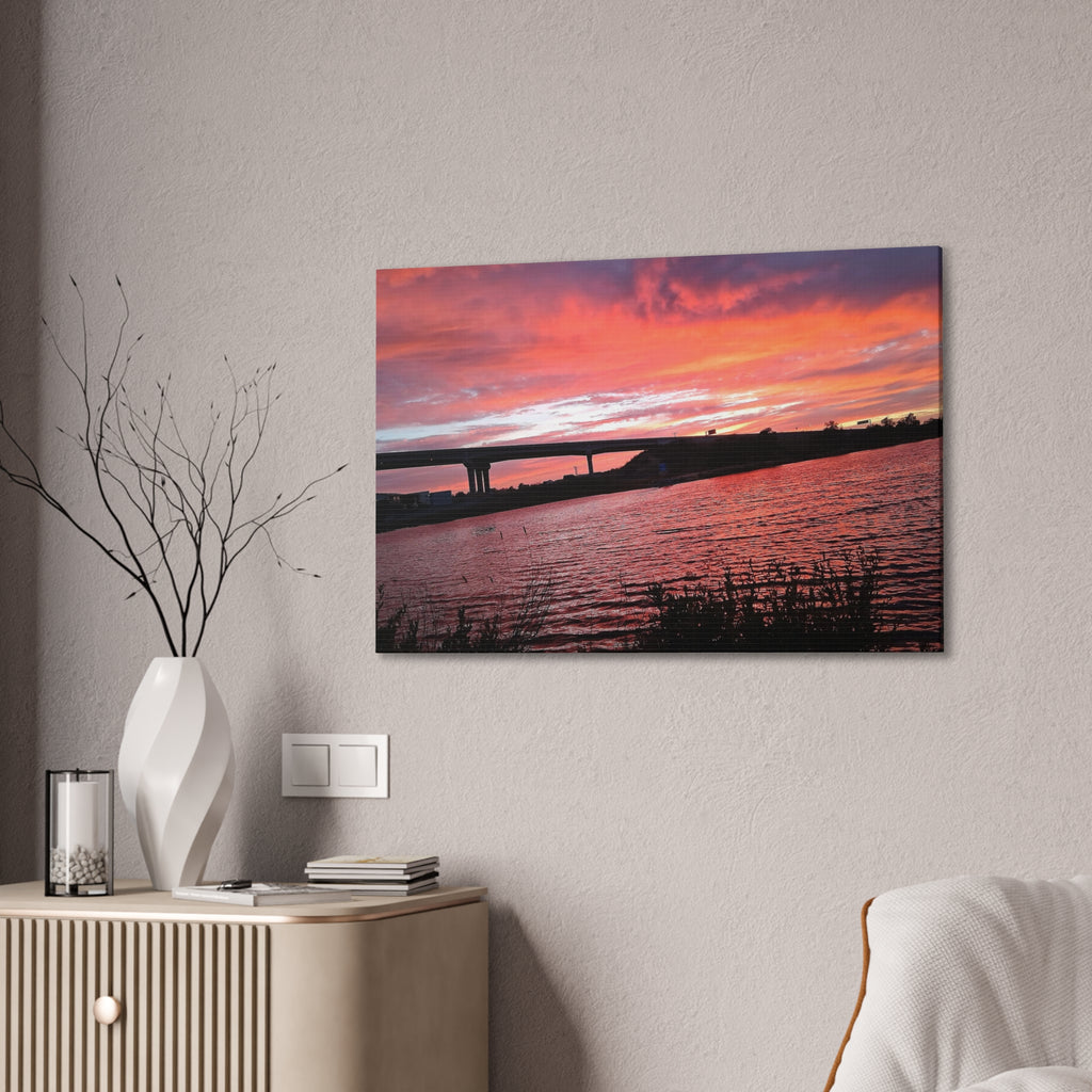 Sunset Bridge — Stretched Canvas Print