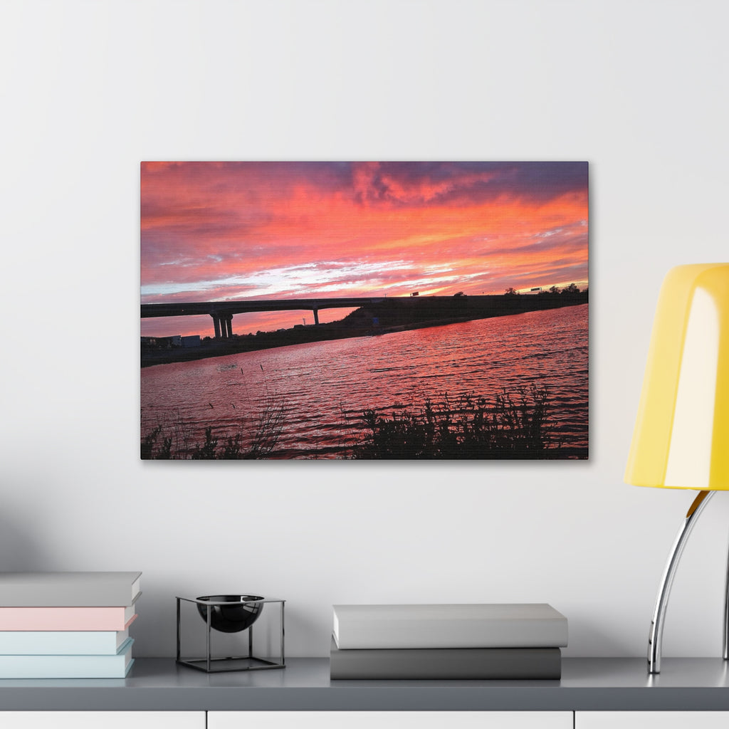 Sunset Bridge — Stretched Canvas Print
