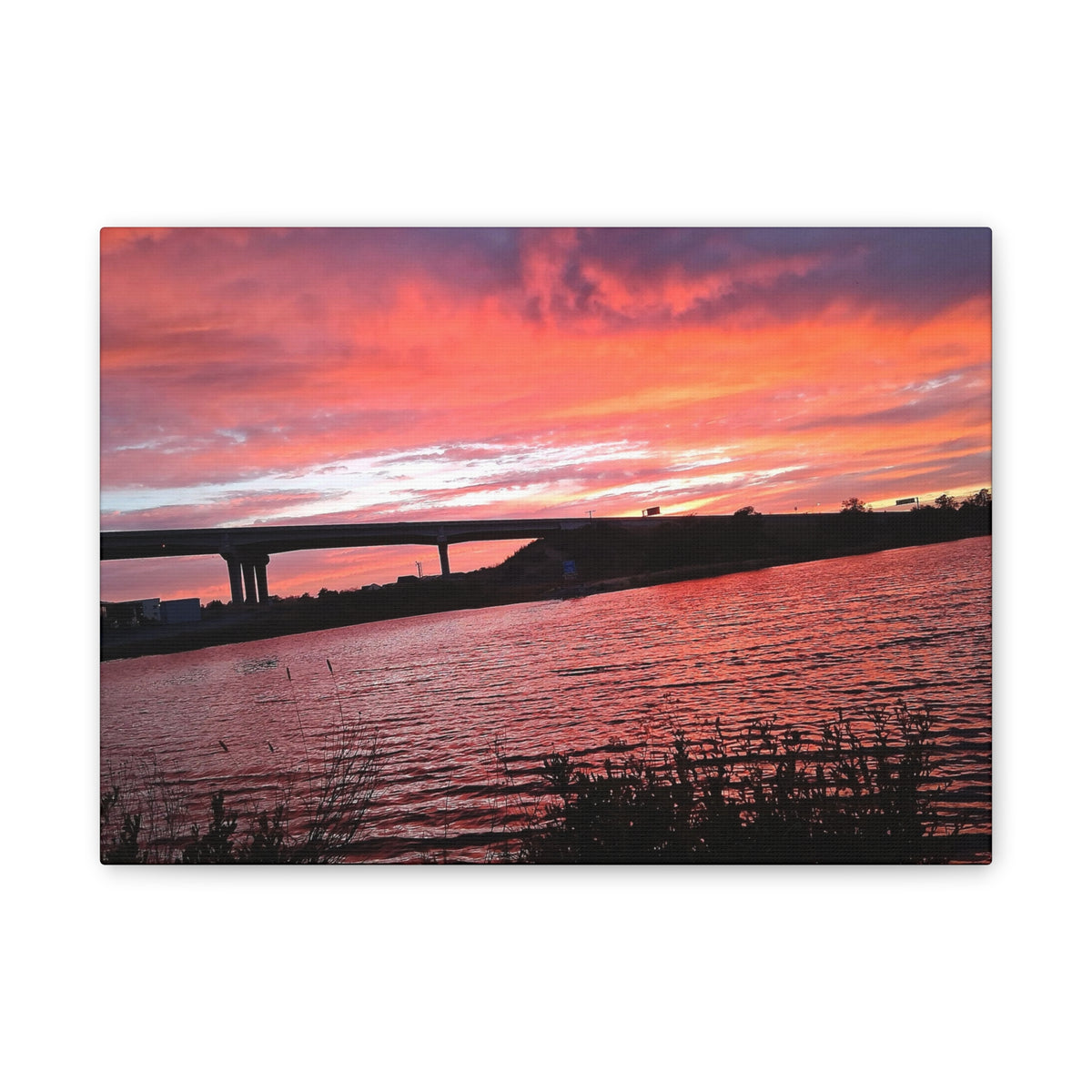 Sunset Bridge — Stretched Canvas Print