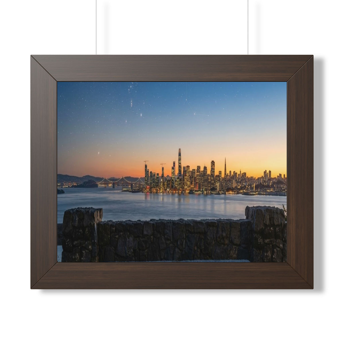 Sunset City Skyline — Framed Photo Poster