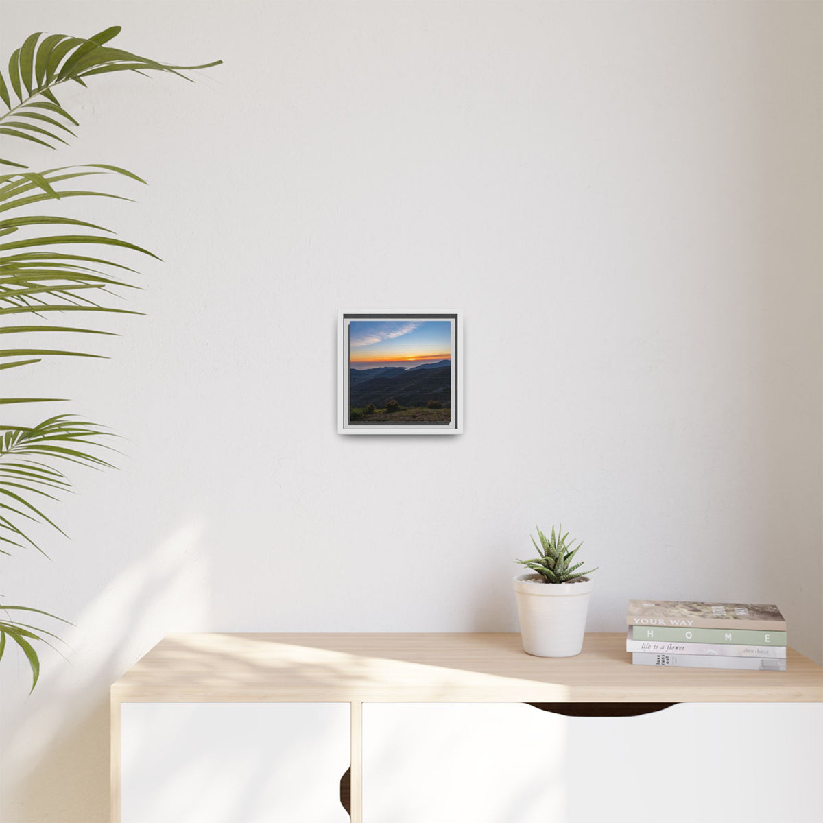 Sunset Mountain — Framed Matte Canvas Print