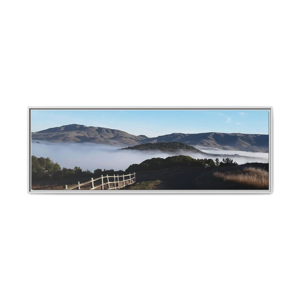 Coastal Fog Path — Framed Matte Canvas Print