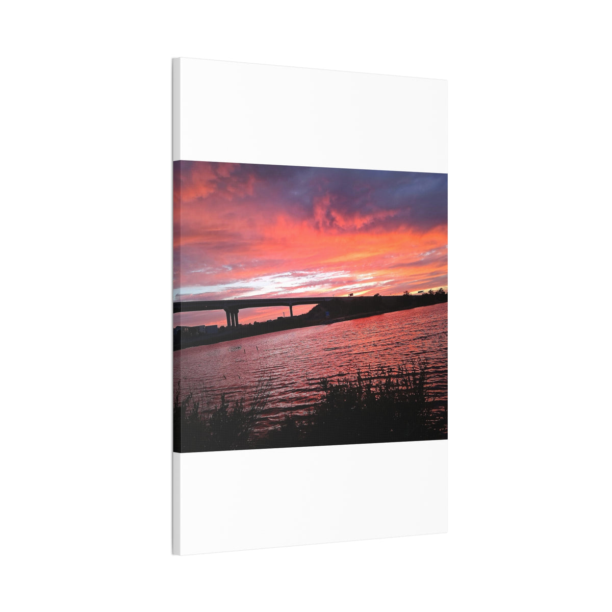Sunset Bridge — Stretched Canvas Print