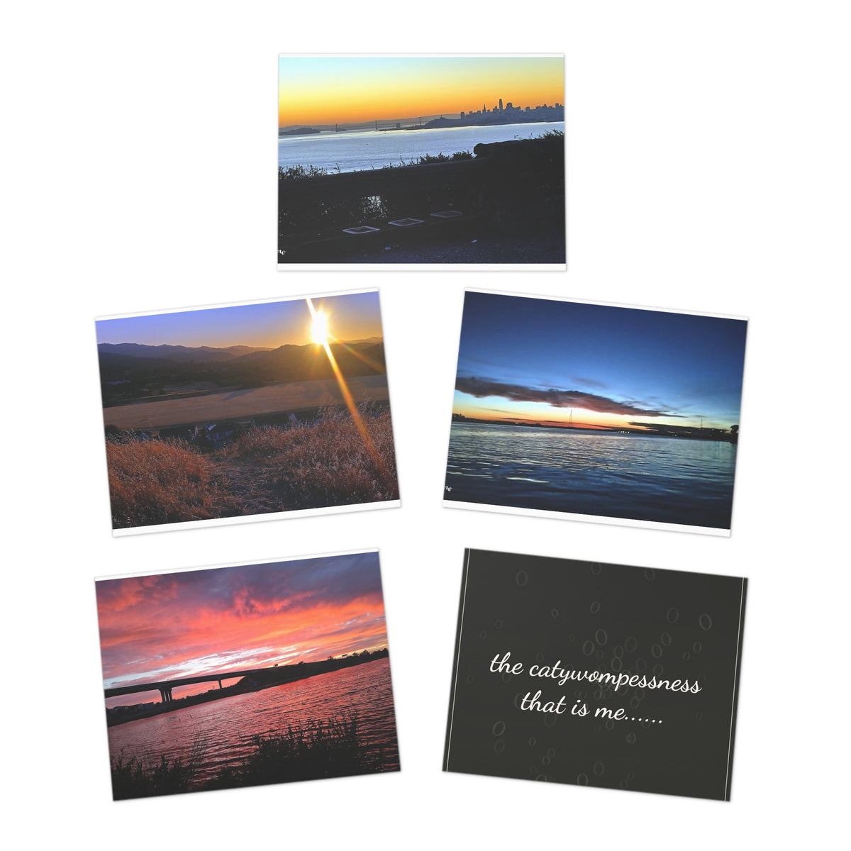 Sunset & Nature Photo Note Cards — 5-Pack with Envelopes