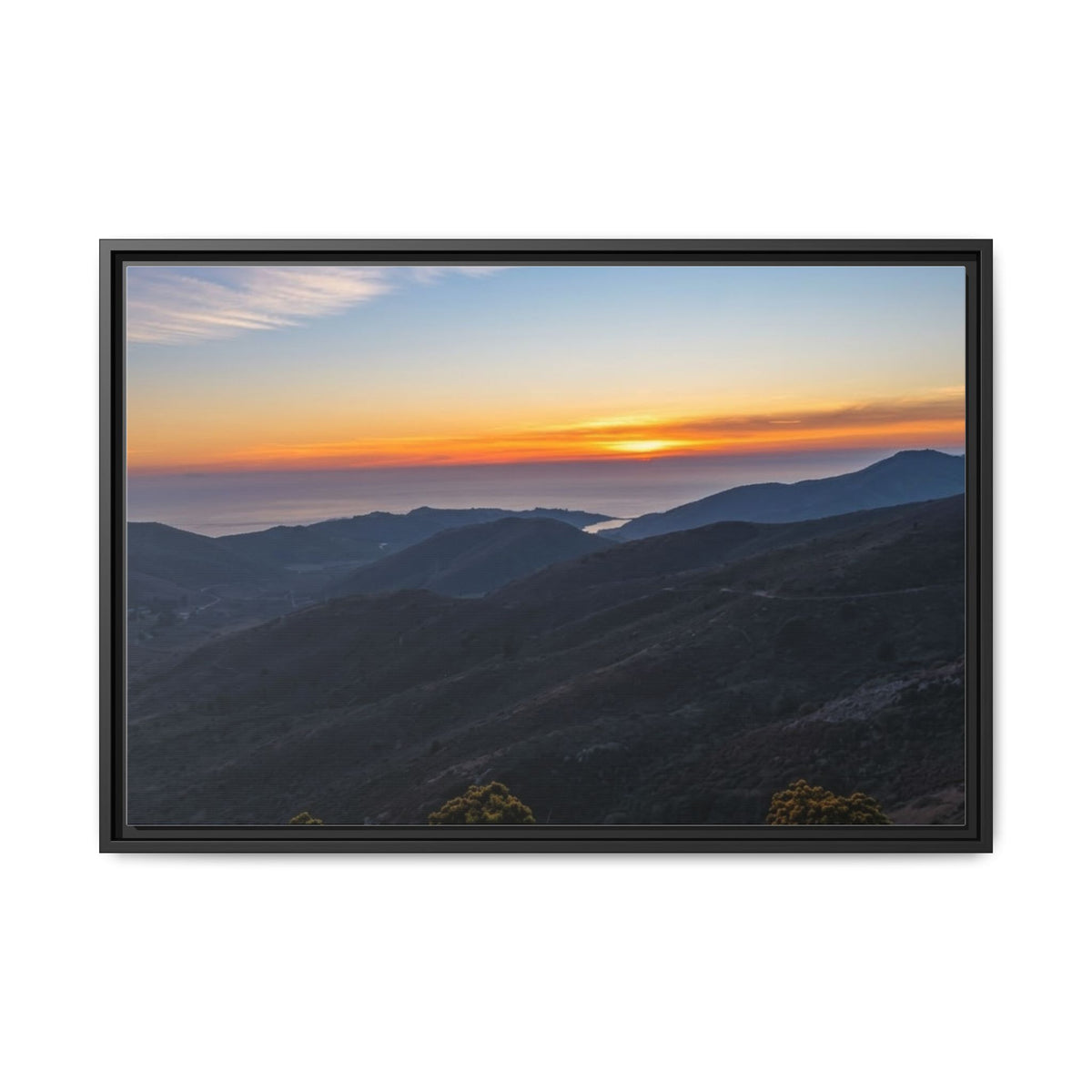 Sunset Mountain — Framed Matte Canvas Print
