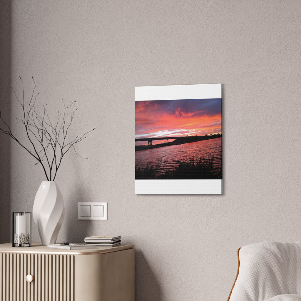 Sunset Bridge — Stretched Canvas Print