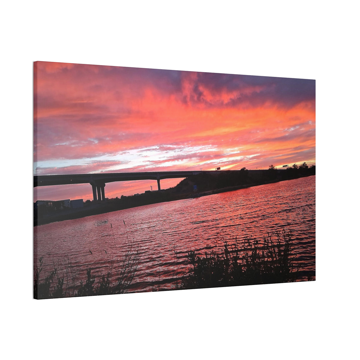 Sunset Bridge — Stretched Canvas Print