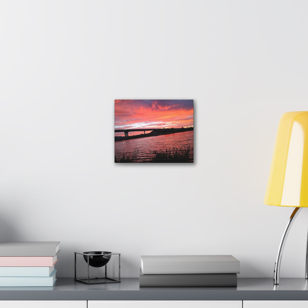 Sunset Bridge — Stretched Canvas Print