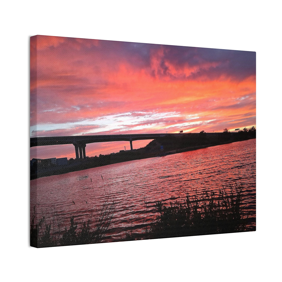 Sunset Bridge — Stretched Canvas Print