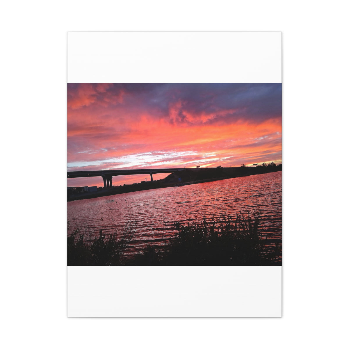 Sunset Bridge — Stretched Canvas Print