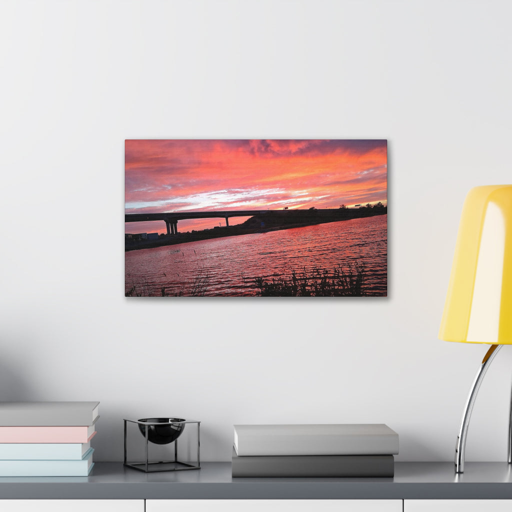 Sunset Bridge — Stretched Canvas Print