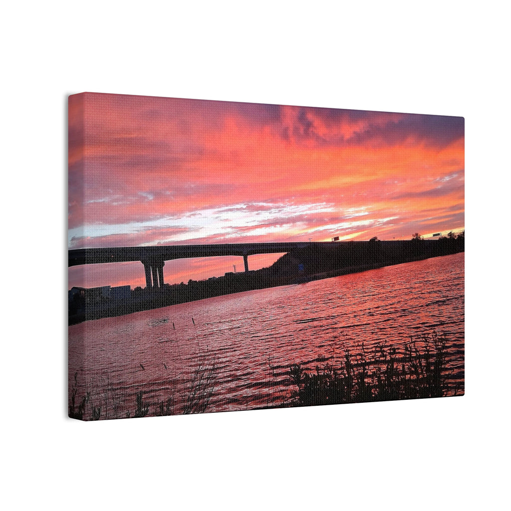Sunset Bridge — Stretched Canvas Print