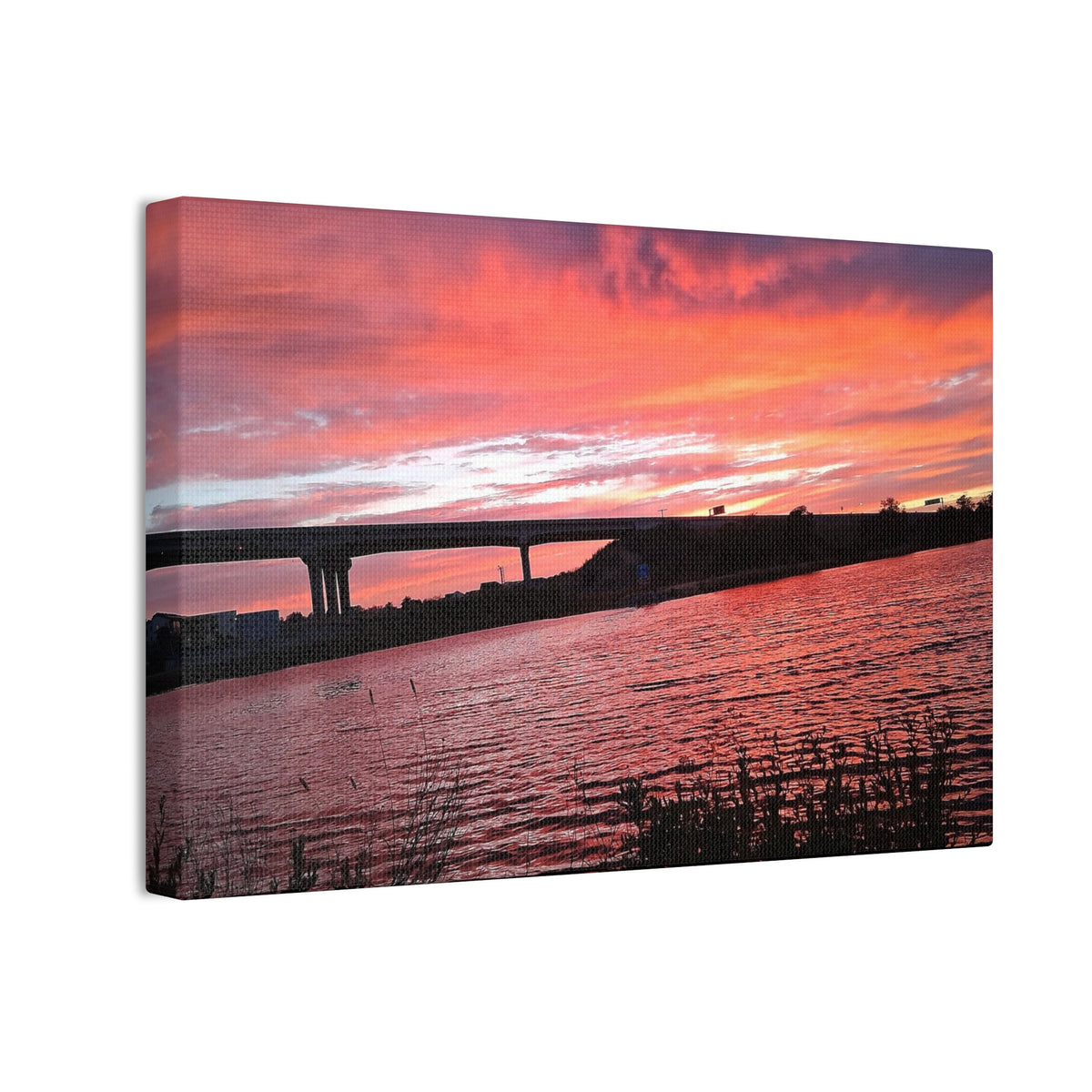 Sunset Bridge — Stretched Canvas Print