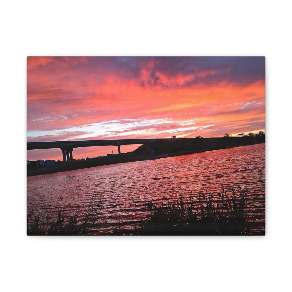 Sunset Bridge — Stretched Canvas Print