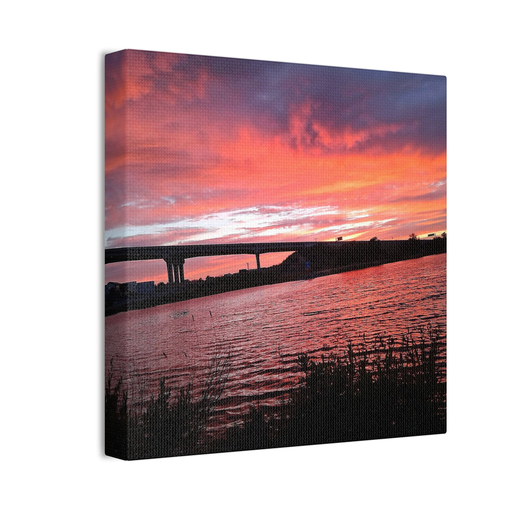 Sunset Bridge — Stretched Canvas Print