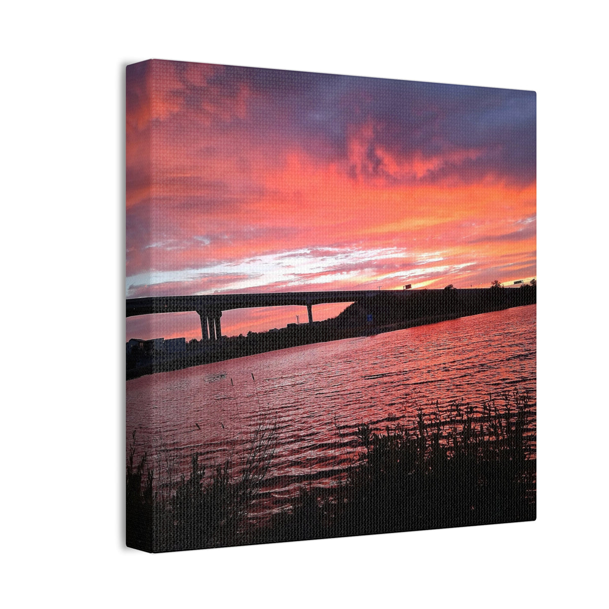 Sunset Bridge — Stretched Canvas Print