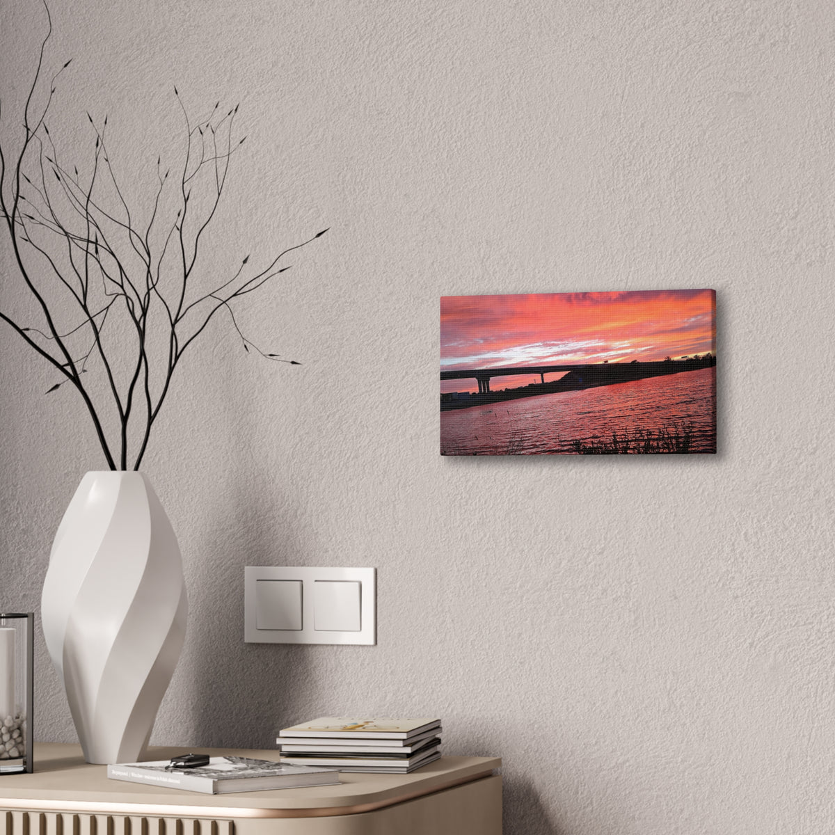 Sunset Bridge — Stretched Canvas Print