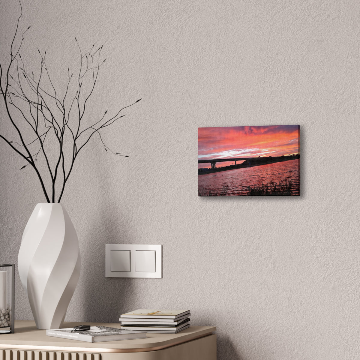 Sunset Bridge — Stretched Canvas Print