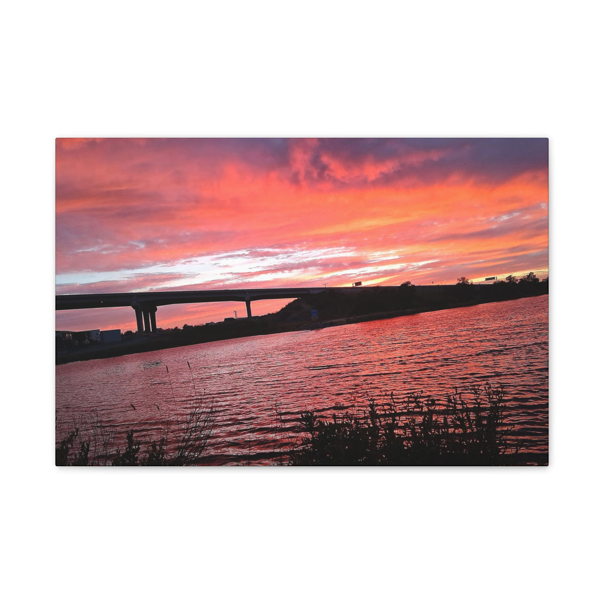 Sunset Bridge — Stretched Canvas Print