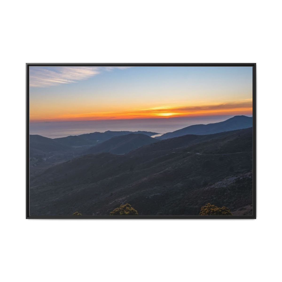 Sunset Mountain — Framed Matte Canvas Print