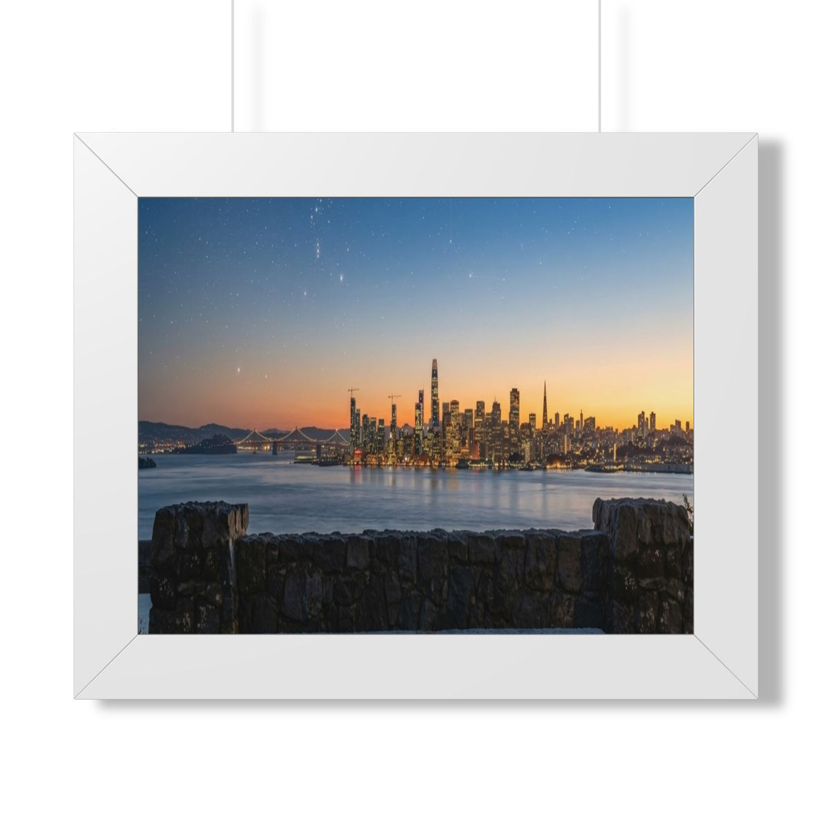 Sunset City Skyline — Framed Photo Poster