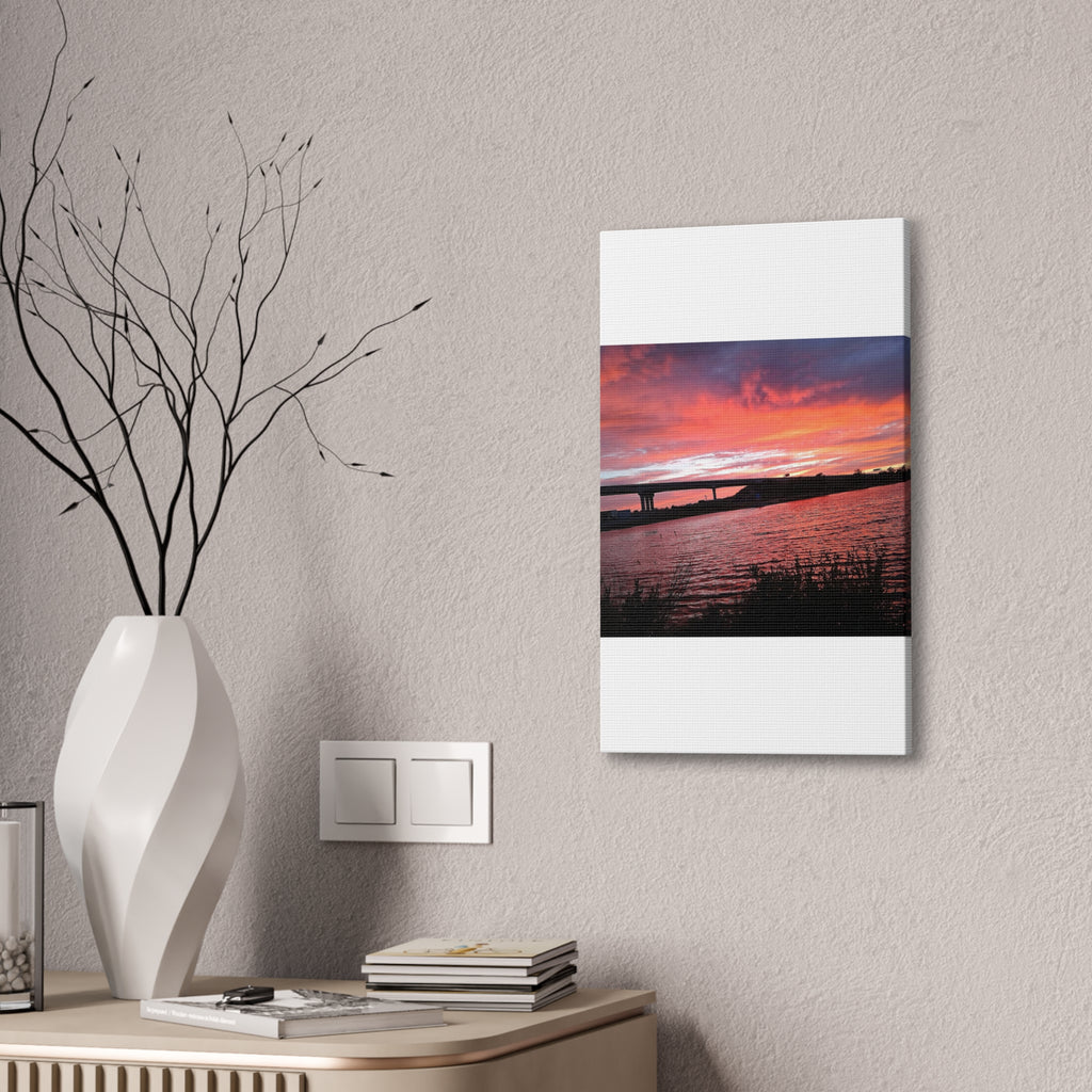 Sunset Bridge — Stretched Canvas Print