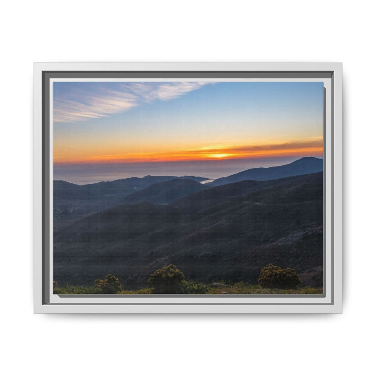 Sunset Mountain — Framed Matte Canvas Print