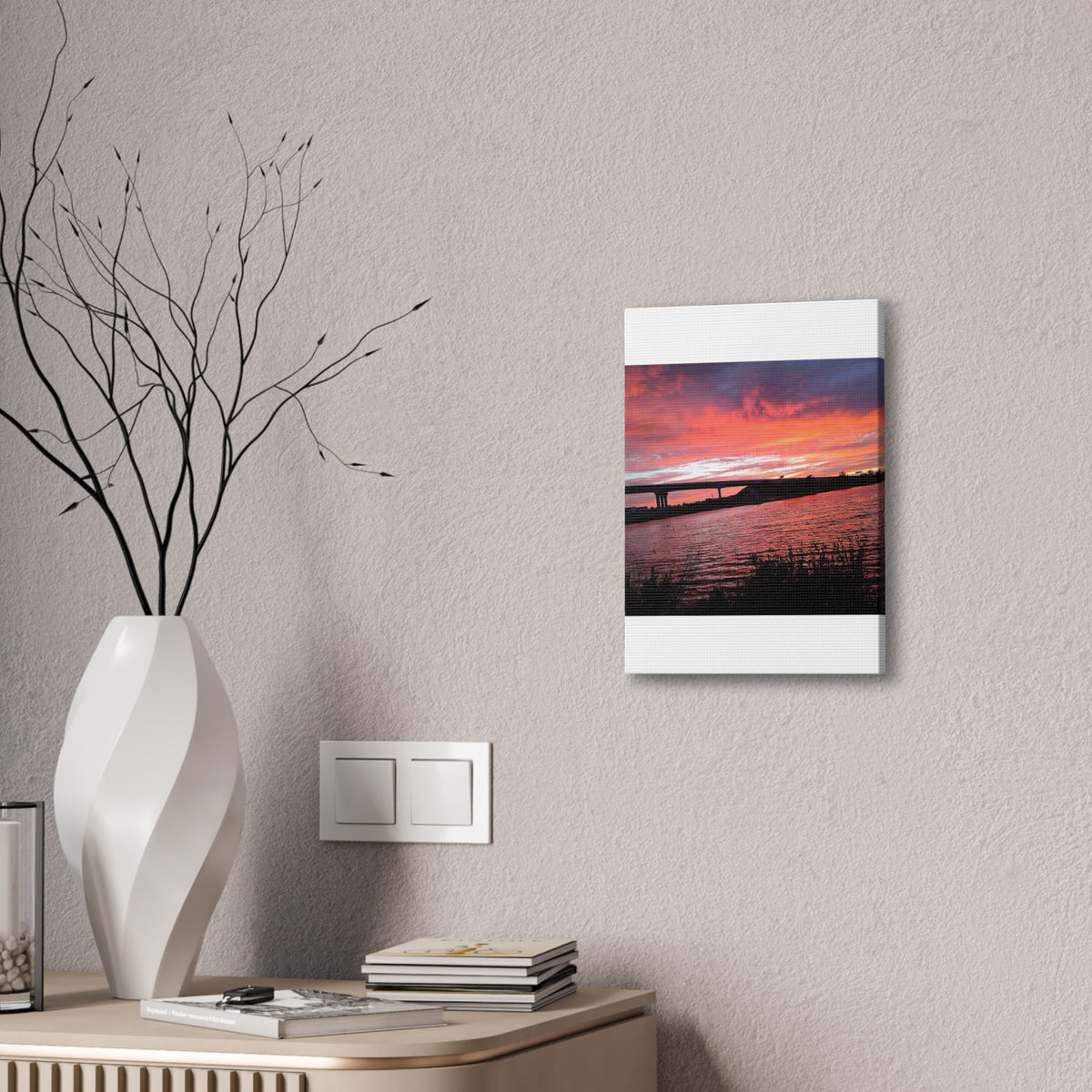 Sunset Bridge — Stretched Canvas Print
