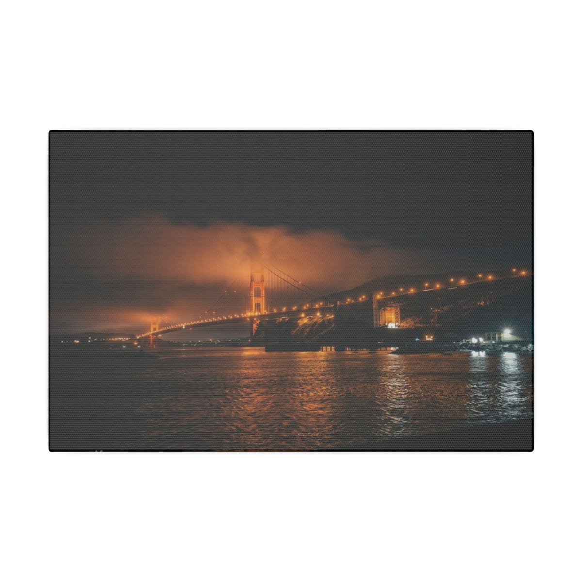 Golden Fog — Golden Gate Bridge Night Canvas Print