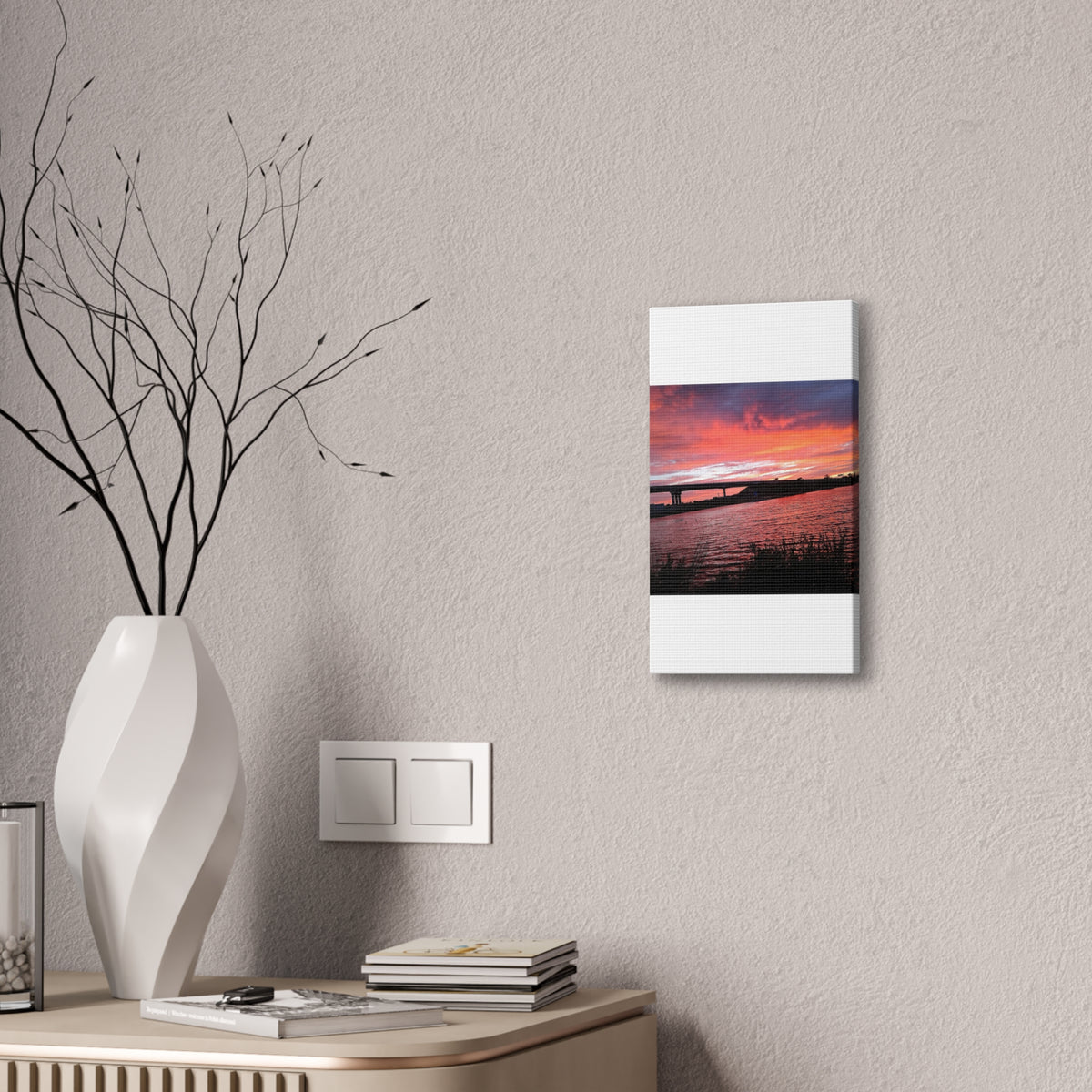Sunset Bridge — Stretched Canvas Print