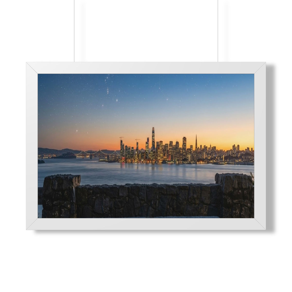 Sunset City Skyline — Framed Photo Poster