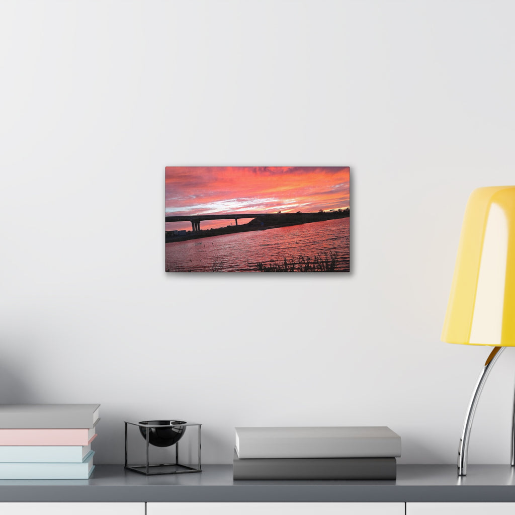 Sunset Bridge — Stretched Canvas Print