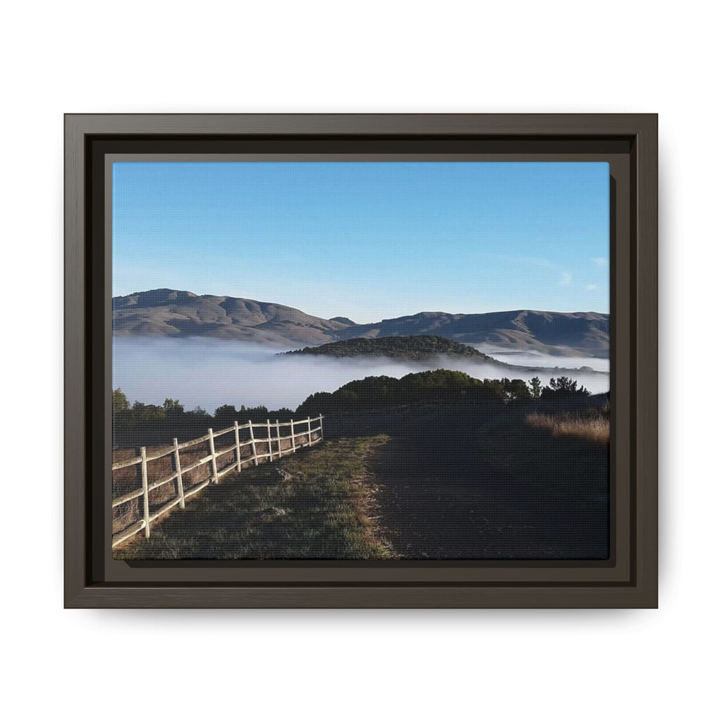 Coastal Fog Path — Framed Matte Canvas Print